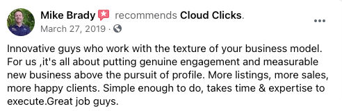 Cloud Clicks Digital advertsiing testimonial