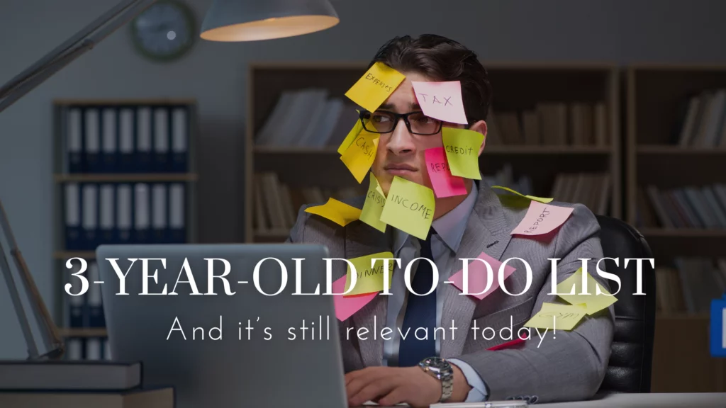 3 year old to do list